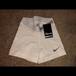 White Nike Pro Shorts